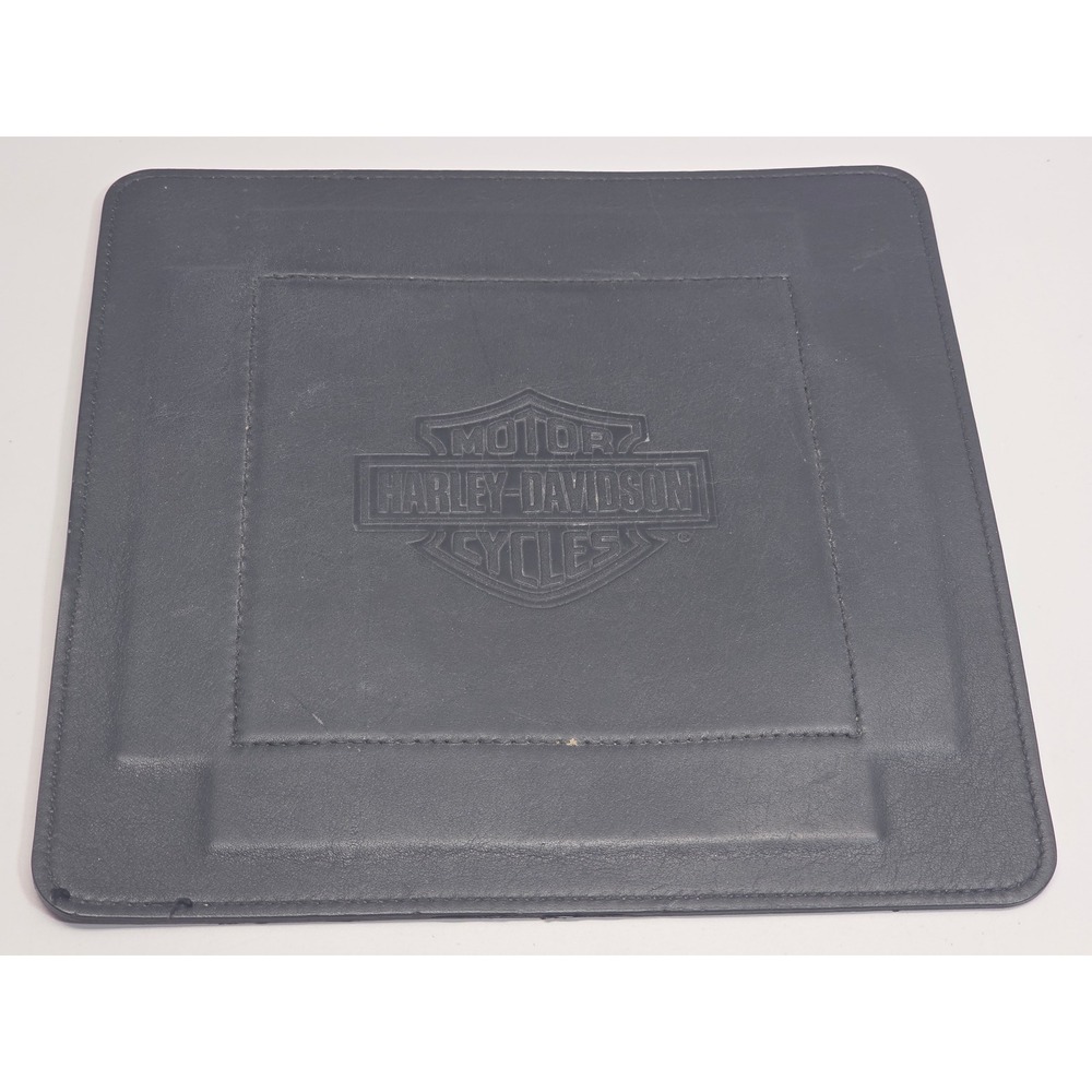 Harley-Davidson Black Genuine Leather Embossed Logo Mouse Pad Desk Mat 9.5in